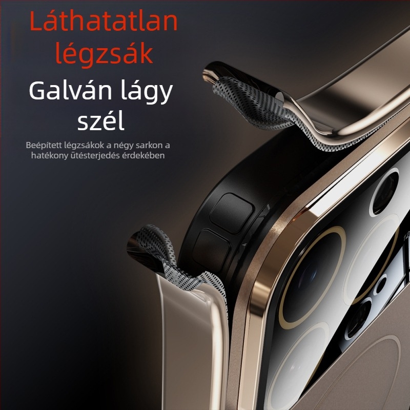 Alkalmas Iphone16Promax nagyméretű ablakos mágneses telefontokhoz, matt, bőrhatású, azonnal Apple 17 védőtokká alakul
