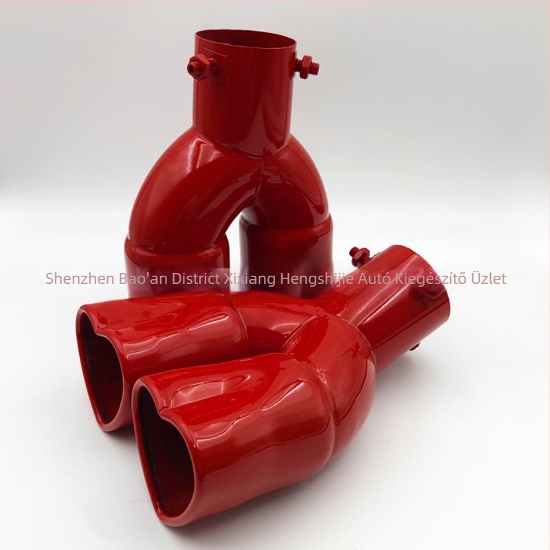 Forrásgyártók autóhoz módosított dupla kipufogócső hangtompító szerelem farok torok szív 63mm határokon átnyúló robbanások kipufogócső