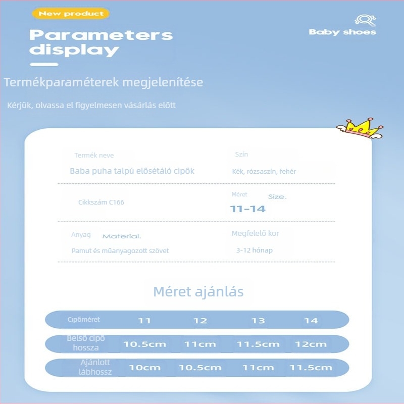 Újszülött baba rajzfilmfigura csúszásgátló séta előtti cipő 03--12 hónapos baba puha talpú beltéri padlócipő csúszásgátló és kopásálló