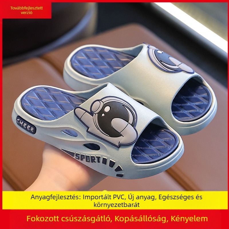 Gyerek szandálok és papucsok szülő-gyermek puha talpú új felnőtt nyári rajzfilm csúszásmentes otthoni fürdő fürdőszoba kültéri érzés