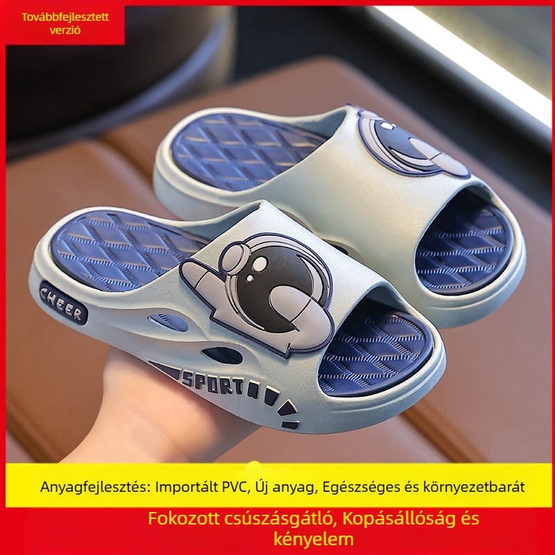 Gyerek szandálok és papucsok szülő-gyermek puha talpú új felnőtt nyári rajzfilm csúszásmentes otthoni fürdő fürdőszoba kültéri érzés
