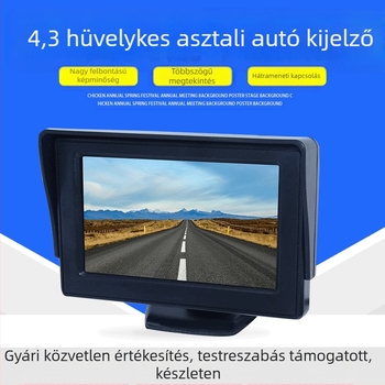 Autós kijelző univerzális 4,3 hüvelykes nagyfelbontású digitális LCD TV tolatóképes DVD kis kijelzővel