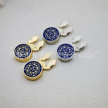 Mandzsettagomb kiegészítők kreatív kék mintás gombok férfiaknak és nőknek üzleti francia fekete-fehér pöttyös olaj díszítő gombok nyakkendőtű