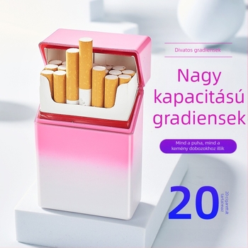 HB209B átlátszó, színátmenetes cigarettatartó 20 ABS műanyag nyomásálló, nedvességálló, felhajtható, vékony, hordozható cigarettatartó