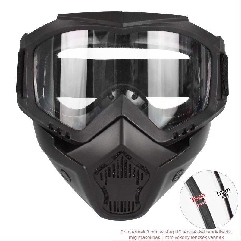 Zlang taktikai maszk kültéri lovaglás sífutás védőszemüveg maszk lencse 3 mm kültéri CS védőfelszerelés