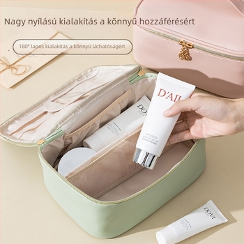 Határokon átnyúló új PU kozmetikai táska kozmetikai tárolótáska utazó hordozható mosdótáska nagy kapacitású, színes kozmetikai táska