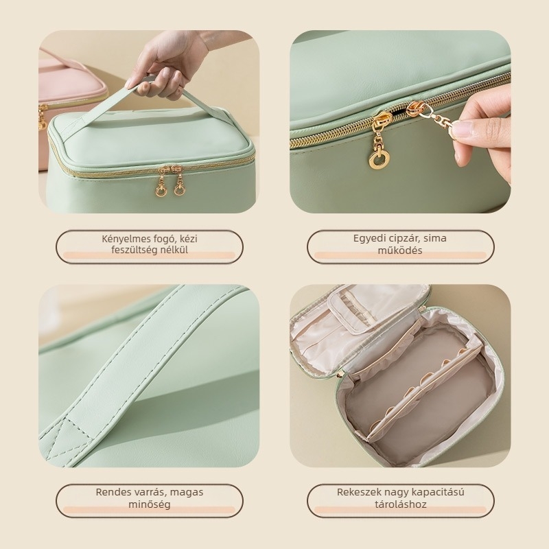 Határokon átnyúló új PU kozmetikai táska kozmetikai tárolótáska utazó hordozható mosdótáska nagy kapacitású, színes kozmetikai táska