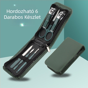 Cipzáras zacskós körömvágó olló készlet 9 darabos fekete körömvágó szépségápolási eszközök ajándékkészlet nagykereskedelemben