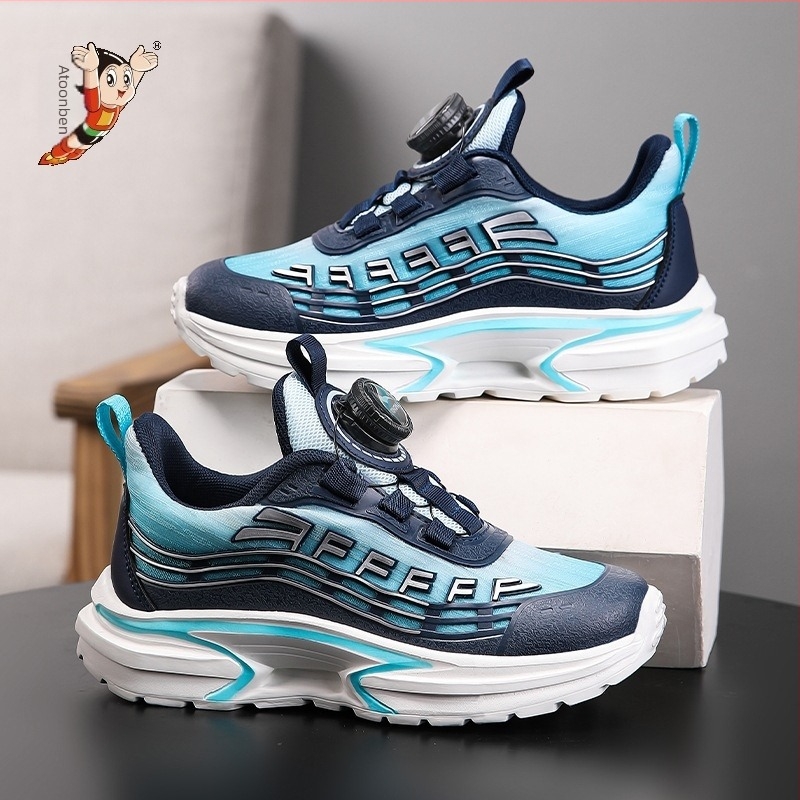 2025 új fiú tornacipő forgó csattal, hálós, lélegző, csúszásmentes, puha talpú, könnyű, csúszásmentes gyermekcipő