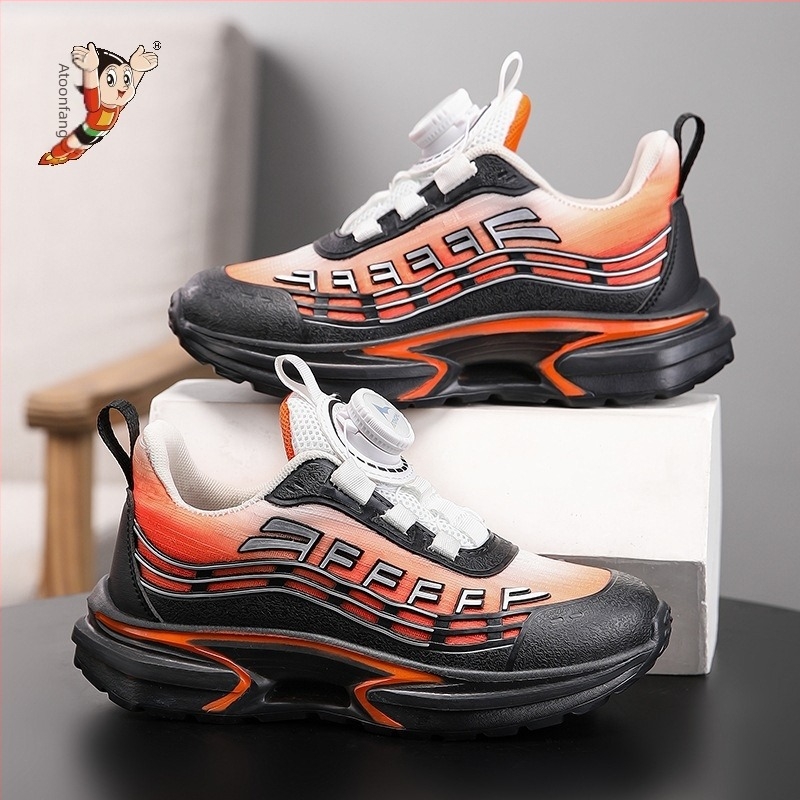 2025 új fiú tornacipő forgó csattal, hálós, lélegző, csúszásmentes, puha talpú, könnyű, csúszásmentes gyermekcipő