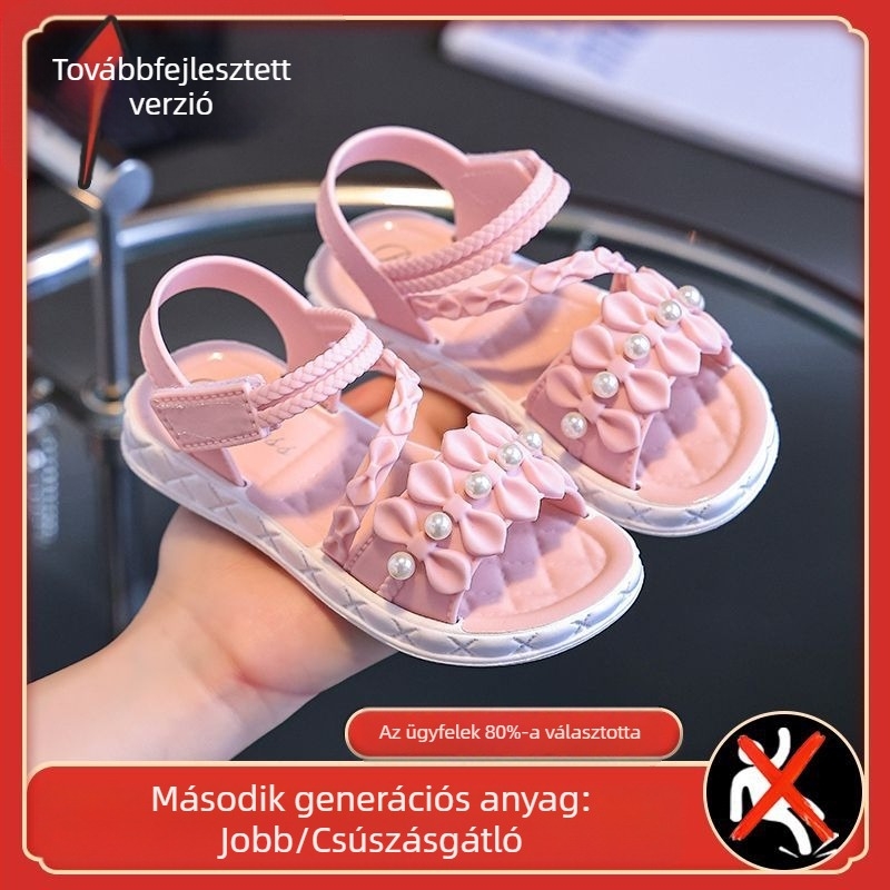 Lány szandálok Új nyári kislány szandálok középkorú és idősebb lányoknak, akik lélegző gyerek hercegnő cipőket viselhetnek