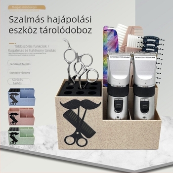 Haj- és körömápolási eszközök, műanyag tárolódoboz, fodrászat, fodrászüzlet, fodrász, kreatív asztali olló, foglalat