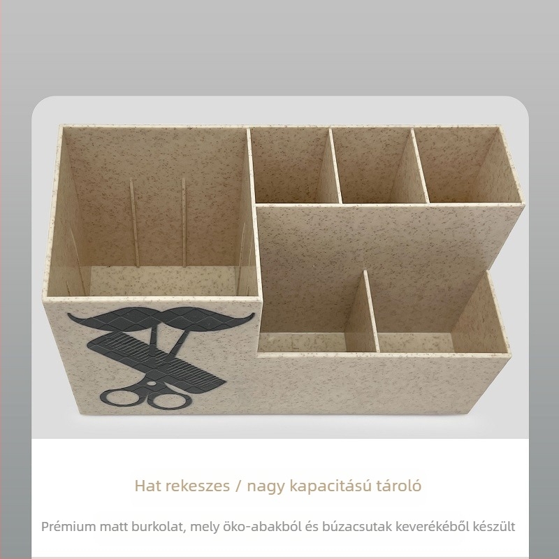 Haj- és körömápolási eszközök, műanyag tárolódoboz, fodrászat, fodrászüzlet, fodrász, kreatív asztali olló, foglalat