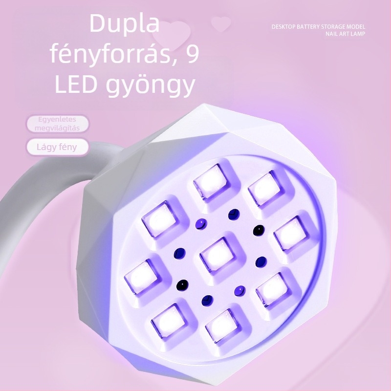 Asztali energiatárolós körömlakk Lotus lámpa intelligens érzékelővel, kijelzővel, UV-kötő lámpával, gyorsan száradó körömsütő lámpával