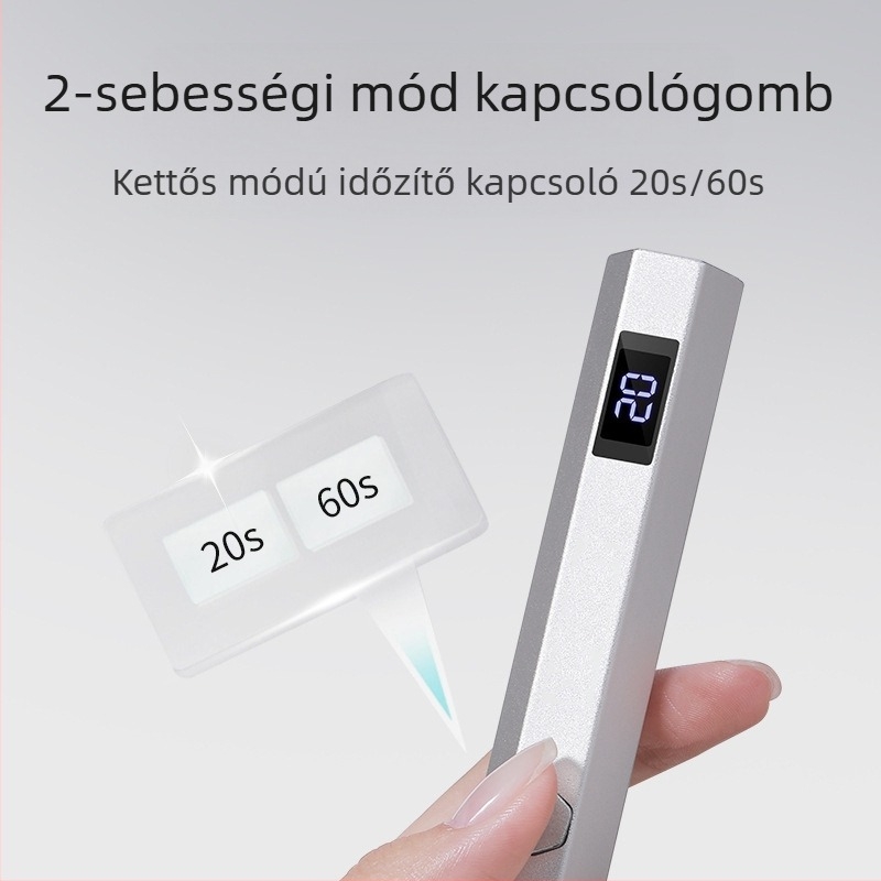 Manikűr harmadik generációs, továbbfejlesztett egyszavas lámpa kijelzővel, hordozható energiatároló fototerápiás lámpa, kétsebességes kapcsolós kézi lámpa
