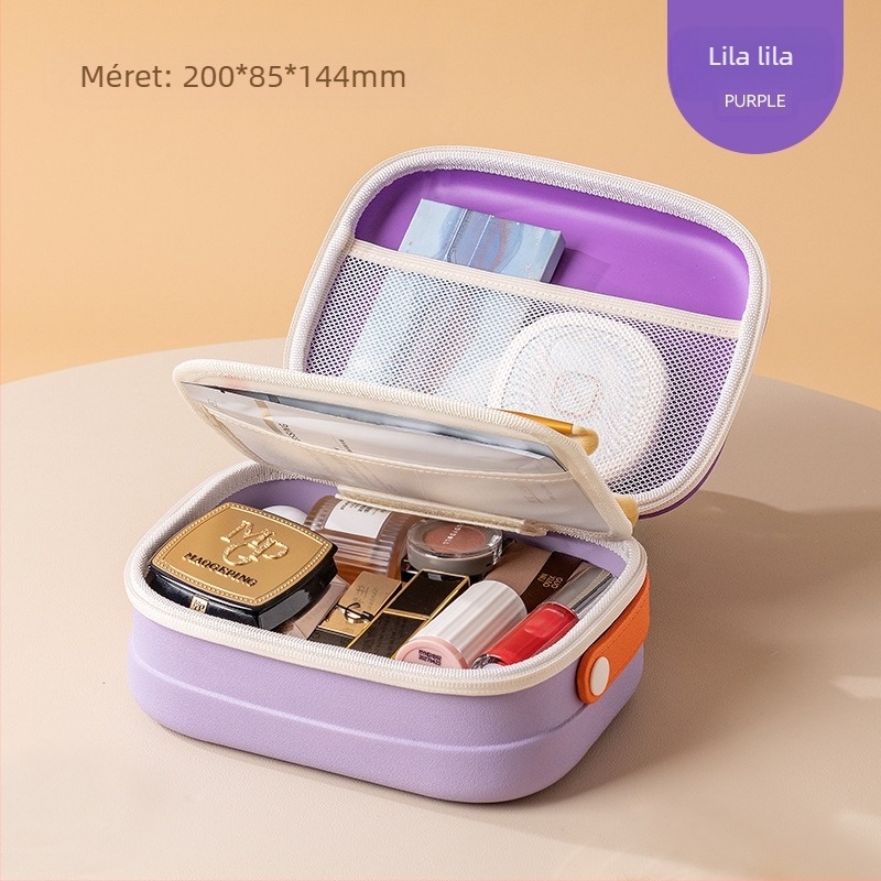 Hordozható kozmetikai táska, nagy kapacitású, elválasztott kozmetikai tárolótáska, vízálló és nyomásálló hordozható kozmetikai táska, utazó piperetáska