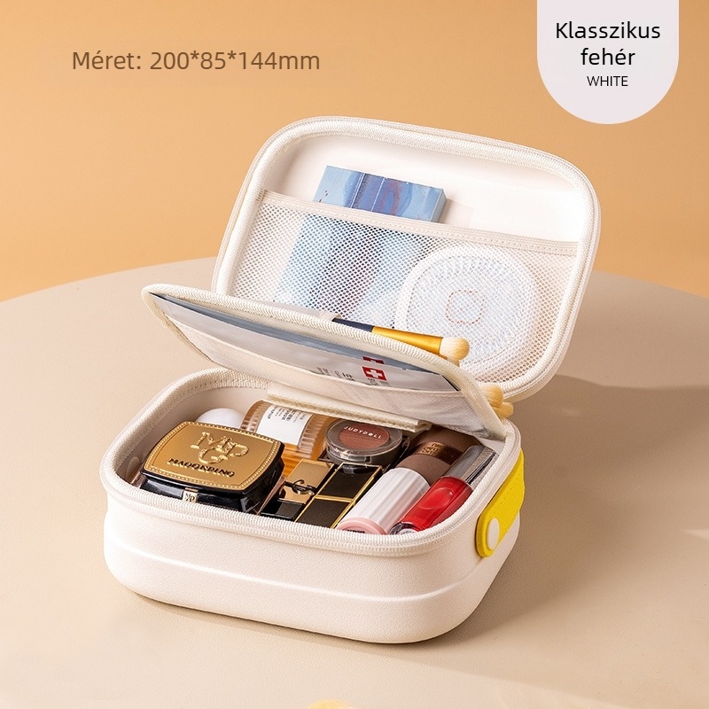 Hordozható kozmetikai táska, nagy kapacitású, elválasztott kozmetikai tárolótáska, vízálló és nyomásálló hordozható kozmetikai táska, utazó piperetáska