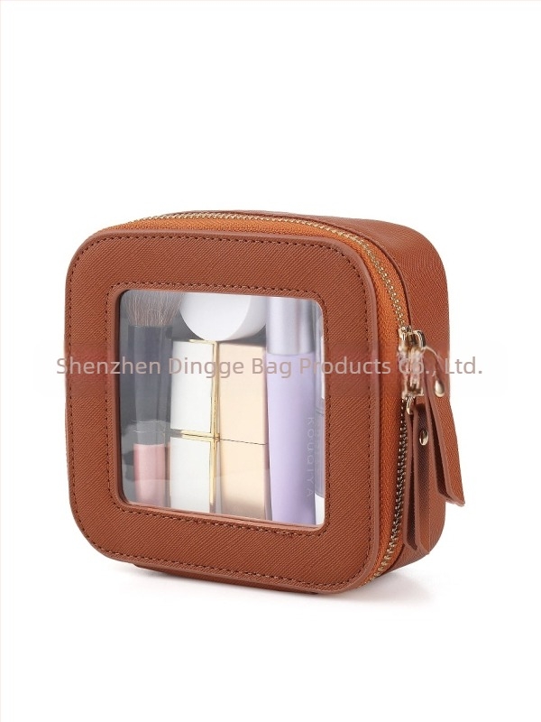 Mini átlátszó kozmetikai táska, aranyos bőr sminktáska, pénztárca-rendező, nélkülözhetetlen autószervező