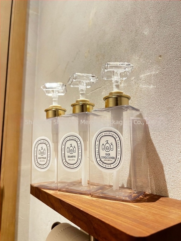 800 ml-es, 1 literes új, nagy kapacitású, nyomásra működtethető üres palack, háztartási mosószer, sampon, balzsam