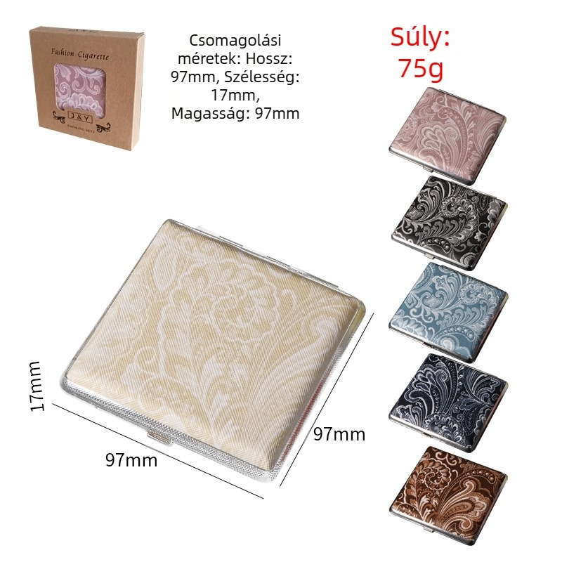 raktáron Bőr cigarettatartó 20 db-os férfi cigarettatároló doboz különálló szélálló cigarettatartóval