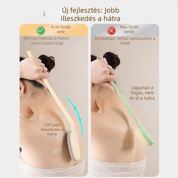 Hosszú nyelű fürdőkefe súroláshoz és tisztításhoz, férfiak és nők számára egyaránt alkalmas