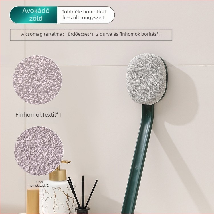 Hosszú nyelű fürdőkefe súroláshoz és tisztításhoz, férfiak és nők számára egyaránt alkalmas