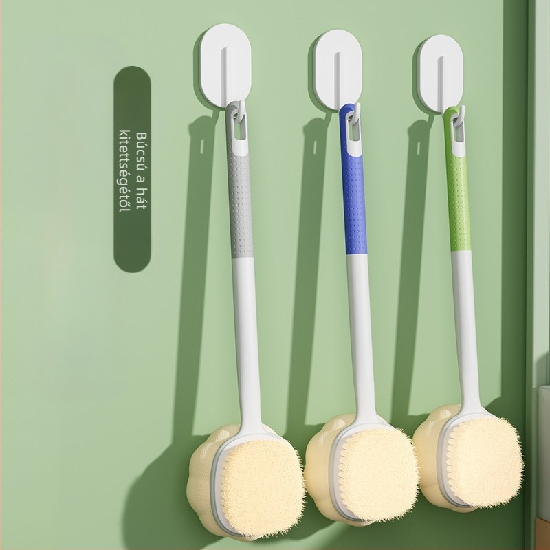 Fürdőkefe Hosszú nyelű puha gyapjú fürdőkefe Hátdörzsölő golyós kefe Testdörzsölő műtárgy Ne kérje meg az embereket, hogy töröljék le a hátkefét