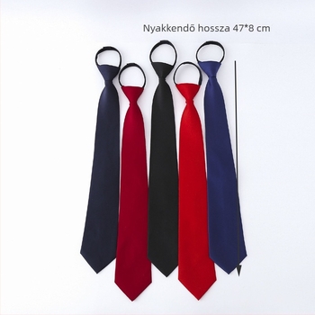 Férfi ruha nyakkendő, üzleti, 8 cm-es matt szövet, cipzár, csomómentes, laza nyakkendő, fekete, sötétkék, piros