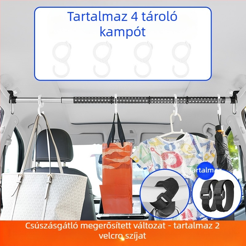 Autós ruhaakasztó, multifunkcionális, teleszkópos, hátsó fogantyúval, nagy kapacitású ruhaszárító rúdtartó, Metabo