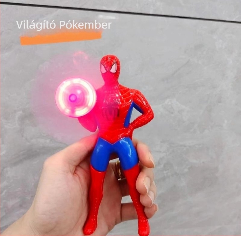 Mini Ultraman világító ventilátor, kézzel tekerhető elektromos ventilátor, kis kézi, kézzel préselt Superman kényelmes kézi ventilátor