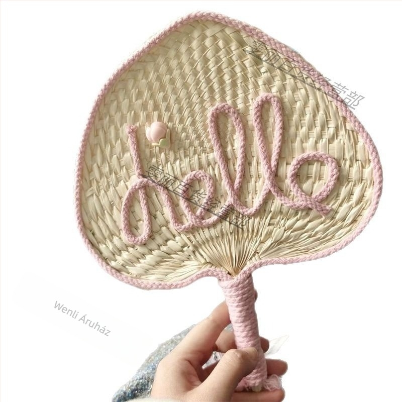 Kézzel készített aranyos legyező lányoknak és diákoknak nyáron, népszerű a közösségi médiában