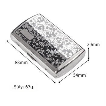 Luxus réz cigarettatartó 12 cigarettához, vastag, hordozható, személyre szabott cigarettatartó dombornyomott fekete, fűszálas mintázatú fém cigarettatartóval, Kínából