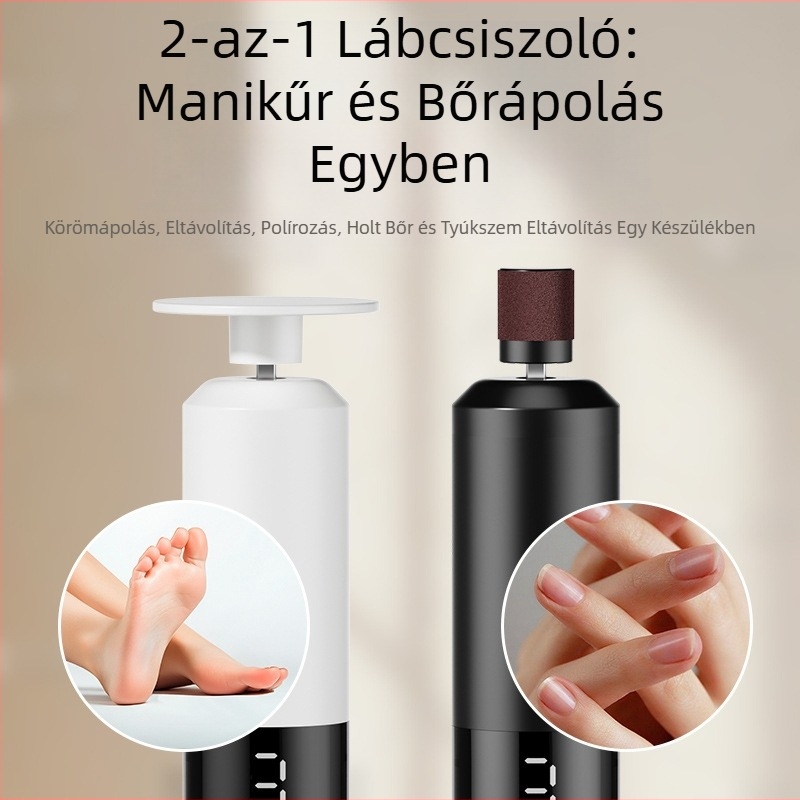Új elektromos lábcsiszoló, újratölthető automata lábcsiszoló, lábcsiszoló, elhalt hámsejtek eltávolítója, kettő az egyben körömcsiszoló