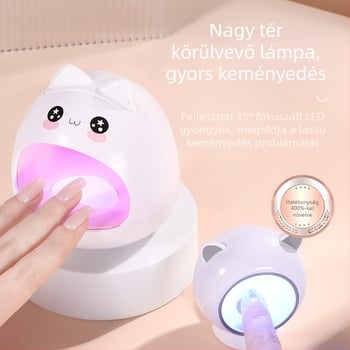 Mini macska körömfény fényterápiás gép Q imádnivaló rajzfilm gyorsan száradó körömragasztó led sütőlámpa hordozható körömművészeti eszközök nagykereskedelem