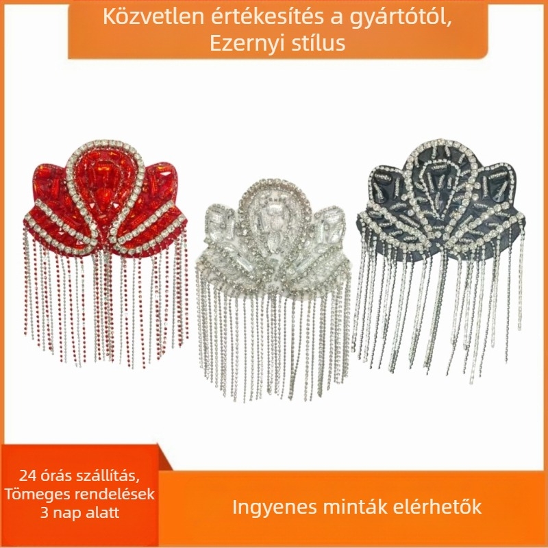 Határokon átnyúló Európa és az Egyesült Államok új bojtos punk váll-lapok, vászonmatricák, nehézipar, kézzel készített, gyöngyös divat, színpadi ruházati kiegészítők