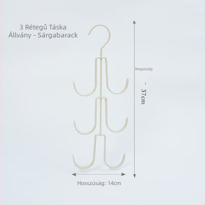 Az Amazon új terméke, forgatható táskatartó, táskatároló akasztó, ruhaakasztó, többfunkciós, többrétegű ruhásszekrénytáska-akasztó tárgy