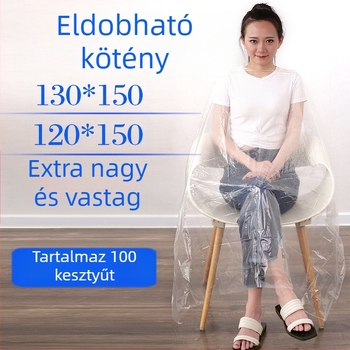 Eldobható bölcs kendő hajfestéshez és daueroláshoz fodrászat szépségszalon kendő vastagított vízálló műanyag sál 100