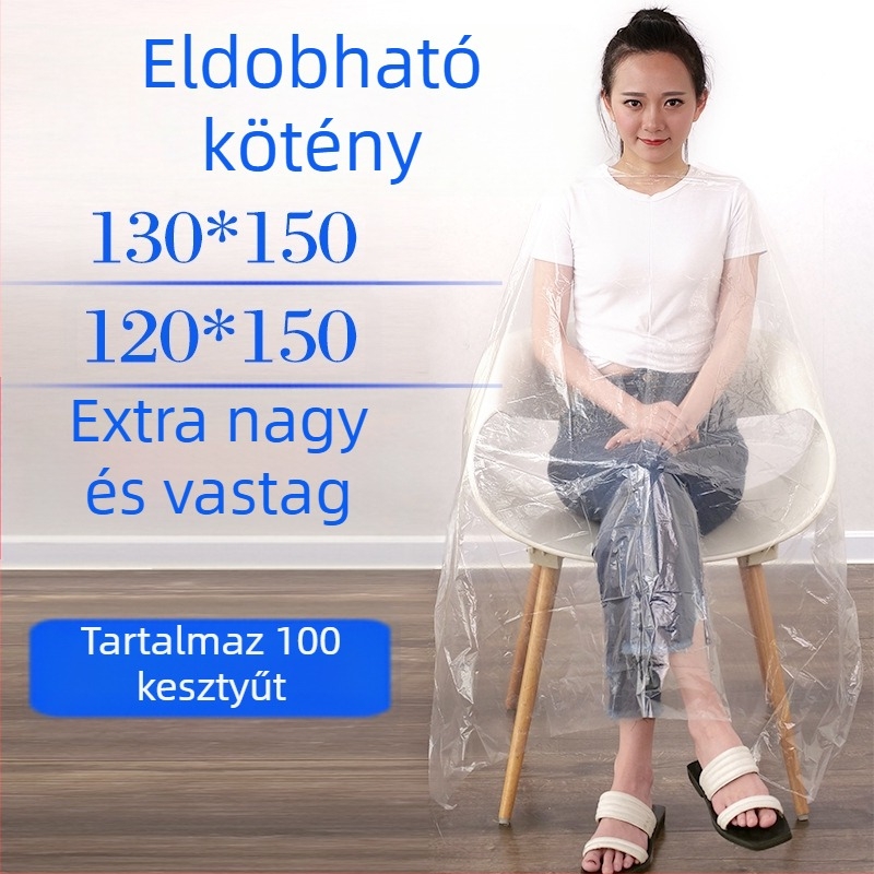 Eldobható bölcs kendő hajfestéshez és daueroláshoz fodrászat szépségszalon kendő vastagított vízálló műanyag sál 100