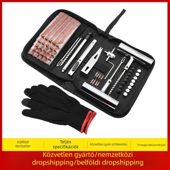 Autó vákuum gumiabroncs javító szerszám öltöny tű hidegjavító gumiszalag szerszám hegyes orrú fogó szelepmag vészhelyzeti tartozékok