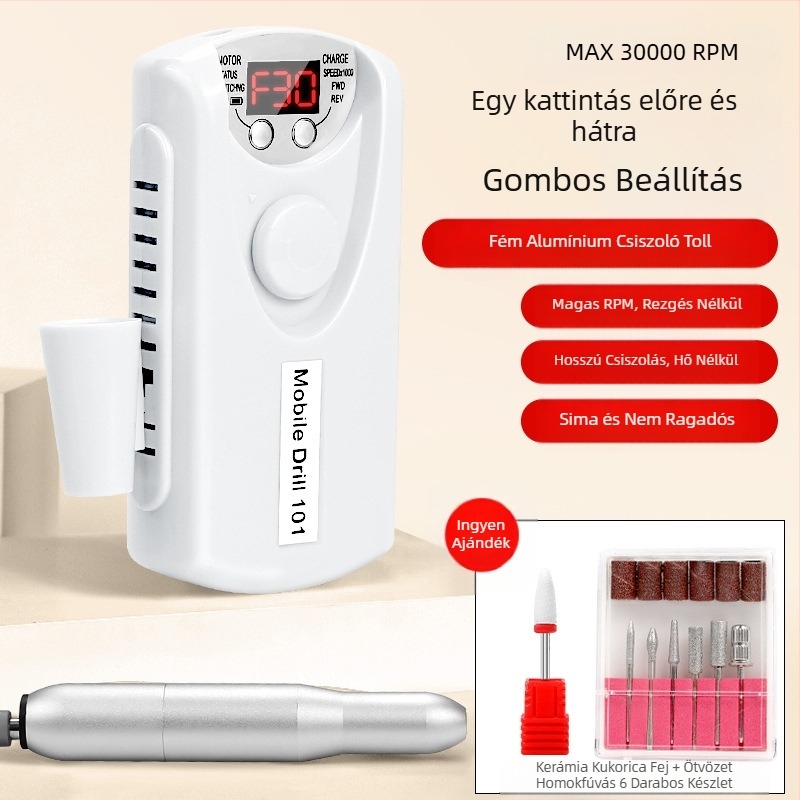 Körömcsiszoló nem égeti el a töltő köröm eltávolító professzionális köröm eltávolító csiszolófej kézi hordozható elektromos körömcsiszoló