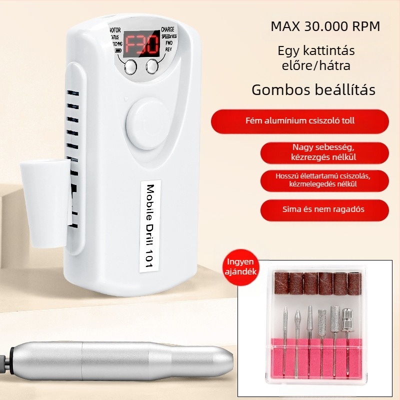 Körömcsiszoló nem égeti el a töltő köröm eltávolító professzionális köröm eltávolító csiszolófej kézi hordozható elektromos körömcsiszoló