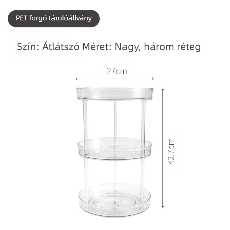 Delun tárolóállvány átlátszó kozmetikumok forgó tárolóállvány doboz fürdőszoba fésülködőasztal asztali parfüm bőrápolási termékek