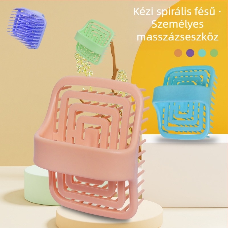 Üreges forgó samponkefe masszázsfésű puha sörtékkel masszázshoz és samponozáshoz, kettős felhasználású száraz és nedves hajra, sima hajfésű, amely nem károsítja a hajat