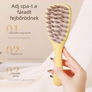 Hosszú nyelű szilikon fésű háztartási fejbőr meridián masszázs hosszú nyelű sampon tisztító és viszketéscsillapító masszázsfésű sampon