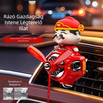 A Gazdagság Istene Autós Légfrissítő Autó Parfüm Csipesz Bobblehead Baba Légszellőző Kis Ventilátor Dekoratív Illatdísz