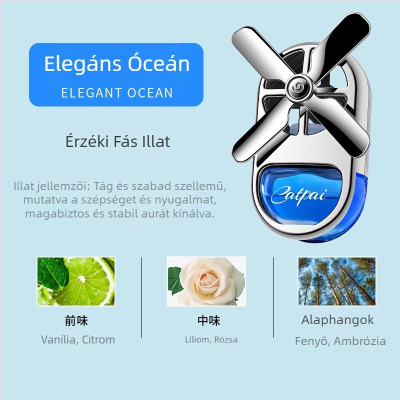 Autóillatosító Légkondicionáló Ventilátor Autódekoráció Díszek Autó Aromaterápia Elegáns Légkondicionáló Tartós, Fény Illat