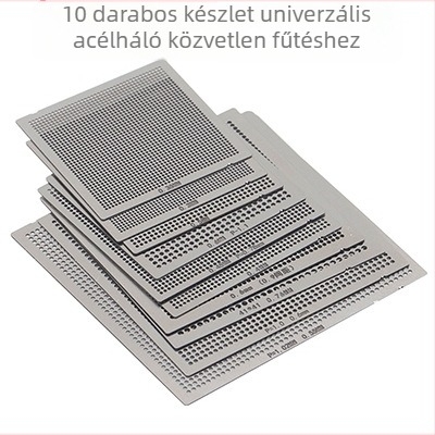BGA ültetőónháló, ültetőgömb, acélháló, 10/27 darab, közvetlen fűtésű univerzális acélháló, számítógépes chip karbantartási univerzális háló