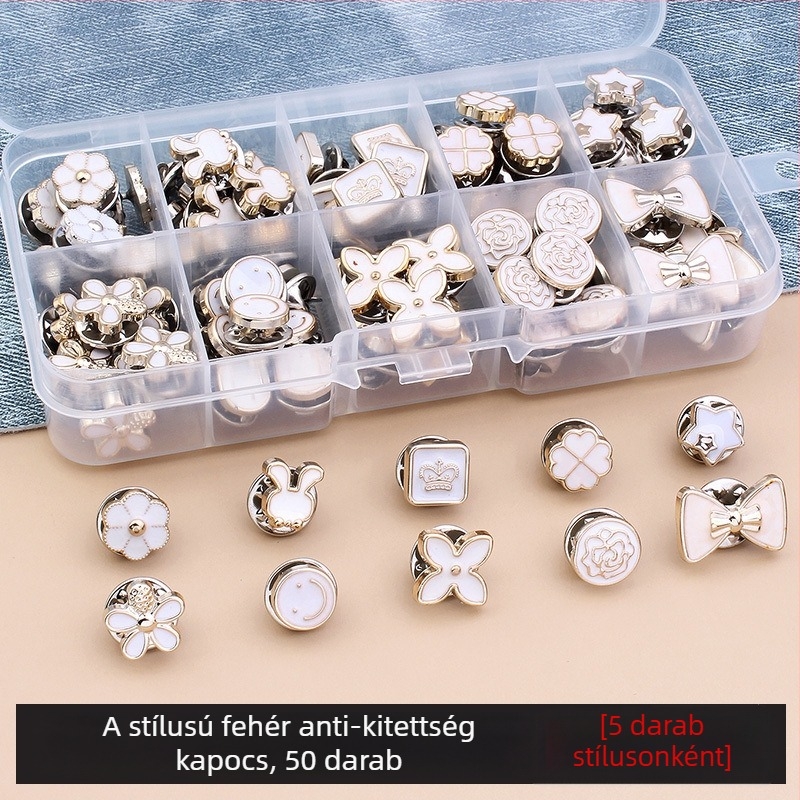 Gombos női ing Tükröződésmentes gomb Varrásmentes kardigán Láthatatlan női gomb Rejtett gomb Fix patentgomb Gyöngy díszítő gomb