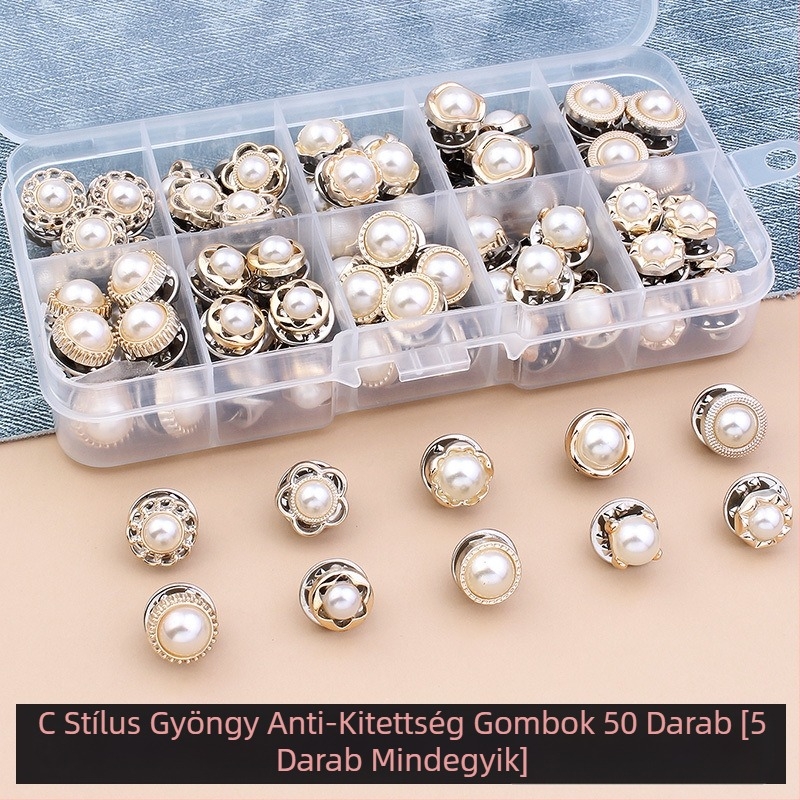 Gombos női ing Tükröződésmentes gomb Varrásmentes kardigán Láthatatlan női gomb Rejtett gomb Fix patentgomb Gyöngy díszítő gomb