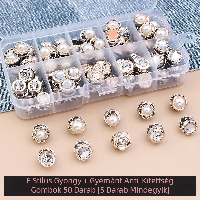 Gombos női ing Tükröződésmentes gomb Varrásmentes kardigán Láthatatlan női gomb Rejtett gomb Fix patentgomb Gyöngy díszítő gomb